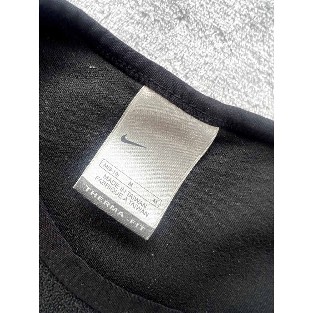Nike‎ Pullover Womens M Vintage y2k Fleece Sweatshirt Black Pocket Therma Fit - Picture 3 of 12